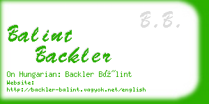 balint backler business card